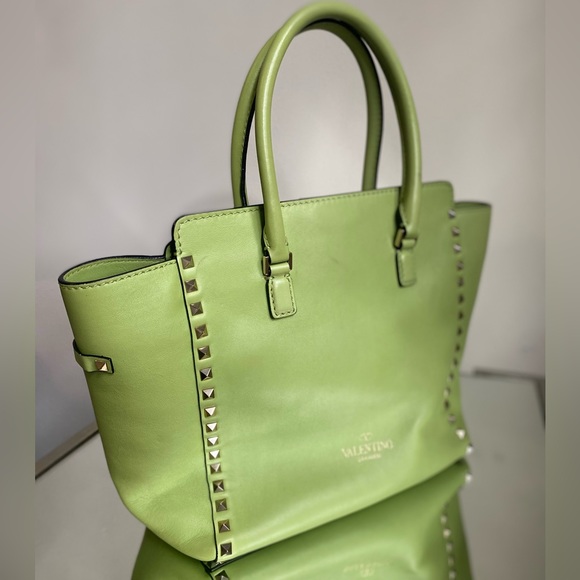 Valentino Rockstud Medium Tote Bag, Pop Apple - Picture 7 of 14